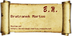 Bratranek Martos névjegykártya